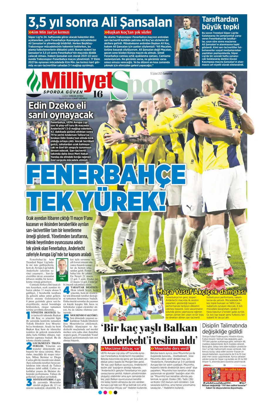 "Cimbom'da OHAL ilanı" | Sporun manşetleri (15 Şubat 2025) - 22