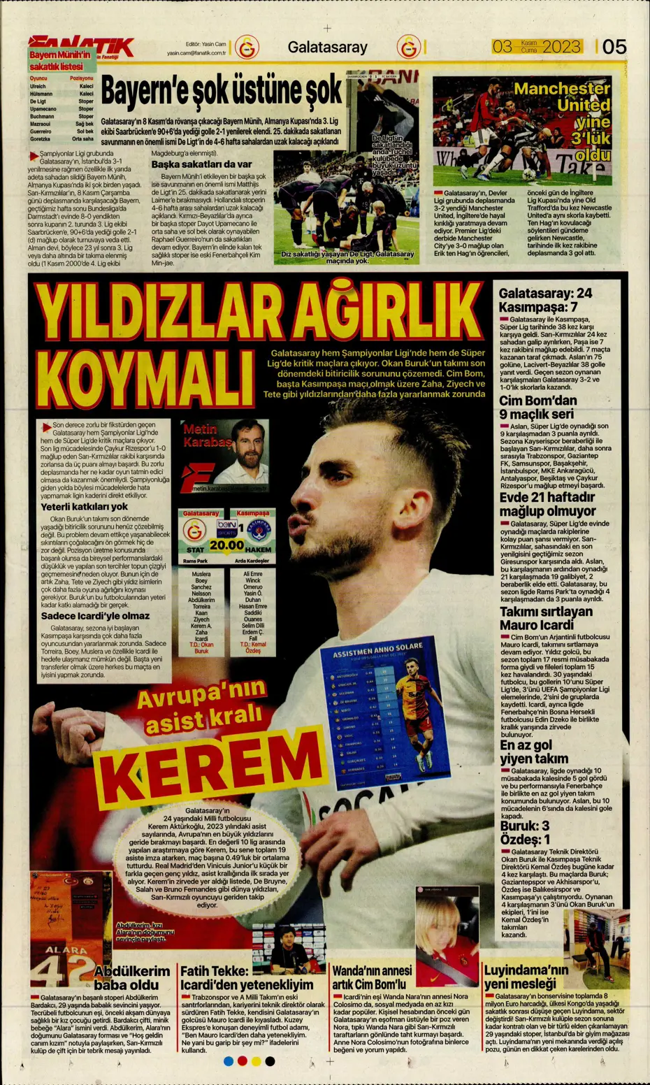 "Chelsea'nin sol beki Aslan'a" | Sporun manşetleri (3 Kasım 2023) - 5