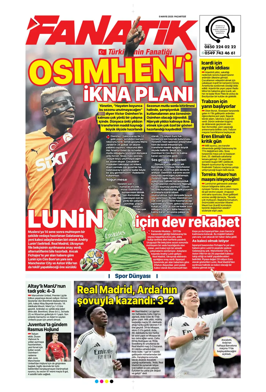 "Hayallere Kartal pençesi" | Sporun manşetleri - 9