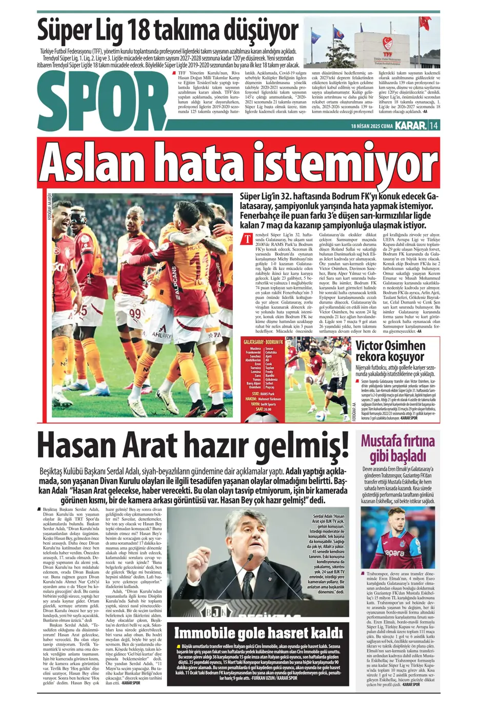 "Fenerbahçe'de sol artık Diouf'un" | Sporun manşetleri - 19