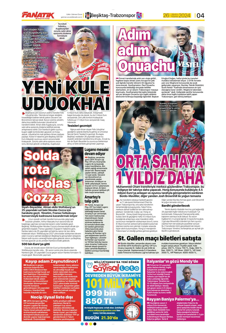 "Mou'nun planı Rize'yi dağıttı" | Sporun manşetleri (26 Ağustos 2024) - 7 "Mou'nun planı Rize'yi dağıttı" | Sporun manşetleri (26 Ağustos 2024) - 7