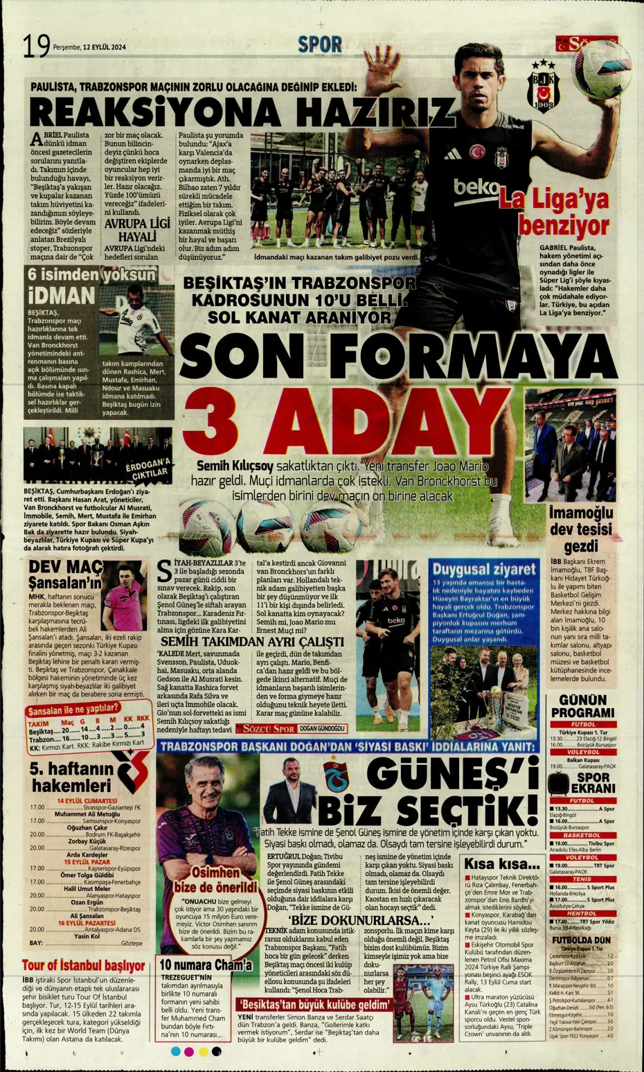 "12 milyon Euro'ya Cim Bom'da" | Sporun manşetleri (12 Eylül 2024) - 29 "12 milyon Euro'ya Cim Bom'da" | Sporun manşetleri (12 Eylül 2024) - 29