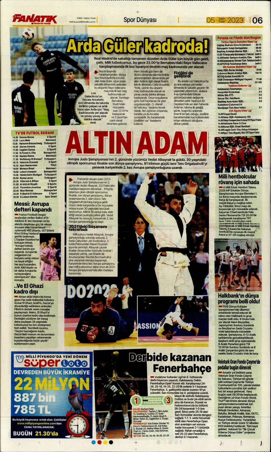 "Kadıköy'de tarihi fırtına" | Sporun manşetleri (5 Kasım 2023) - 9