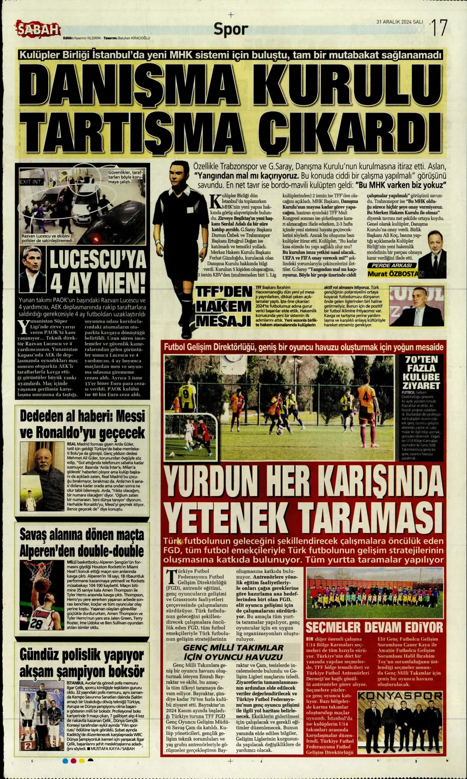 "Sergen Yalçın'la ilk görüşme" | Sporun manşetleri - 25