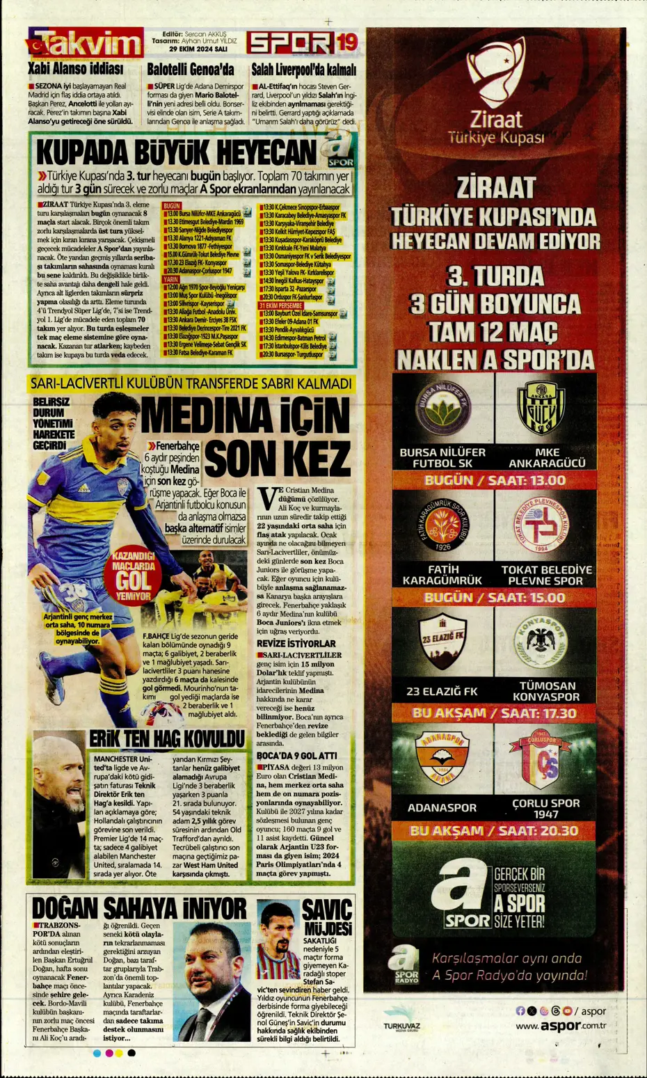 "Cimbom zirvede tek başına" | Sporun manşetleri (29 Ekim 2024) - 41 "Cimbom zirvede tek başına" | Sporun manşetleri (29 Ekim 2024) - 41