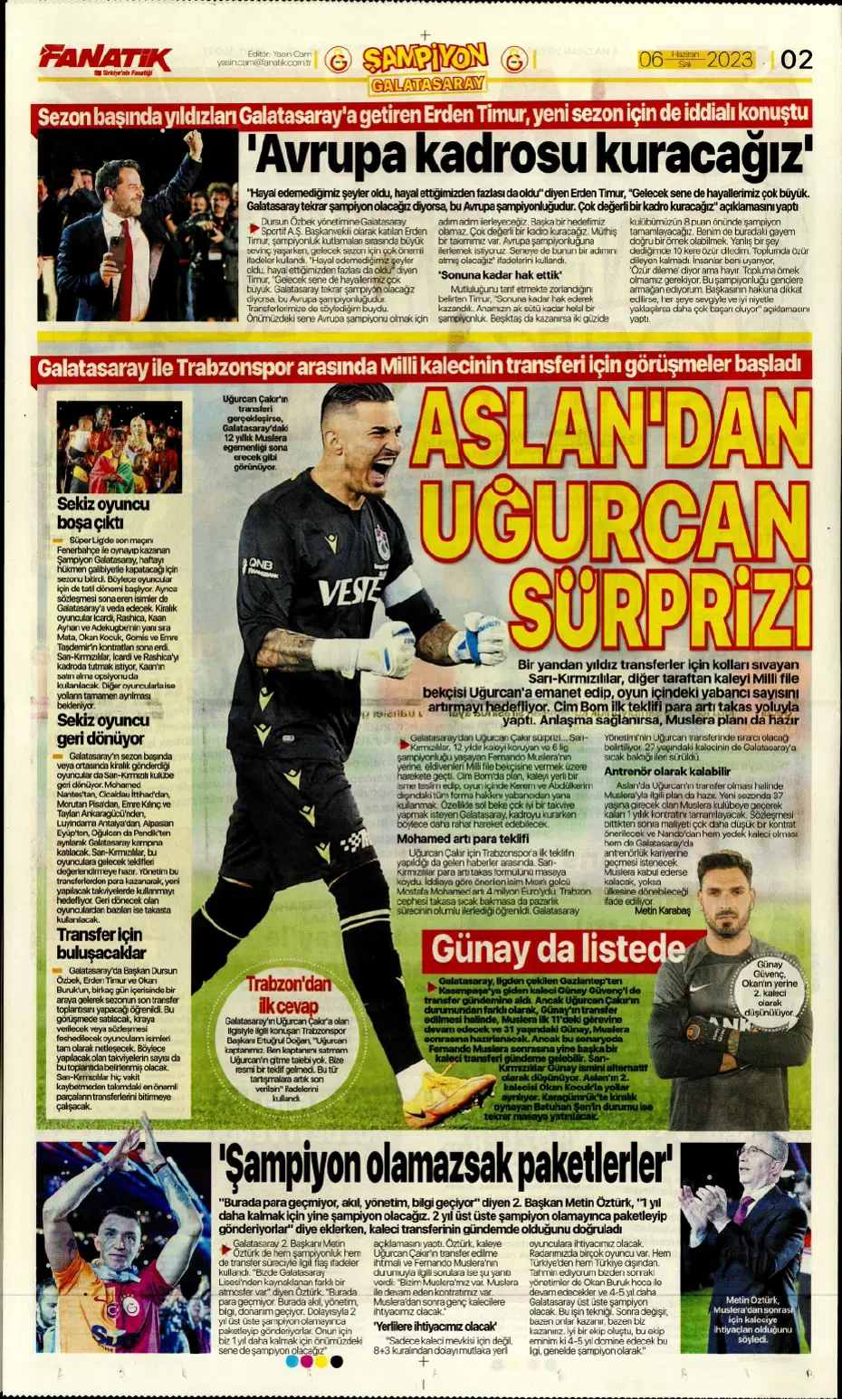 "Devler Ligi'ne süper Aslan" | Sporun manşetleri (6 Haziran 2023) - 3
