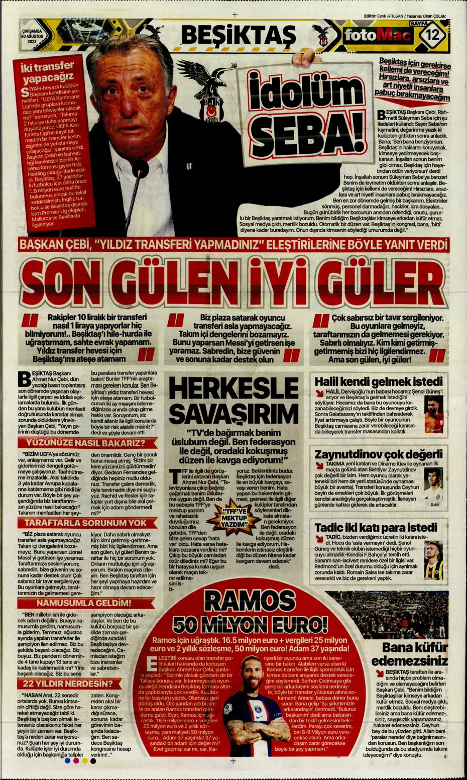 "Avrupa Avrupa duy sesimizi" | Sporun manşetleri (30 Ağustos 2023) - 15 "Avrupa Avrupa duy sesimizi" | Sporun manşetleri (30 Ağustos 2023) - 15