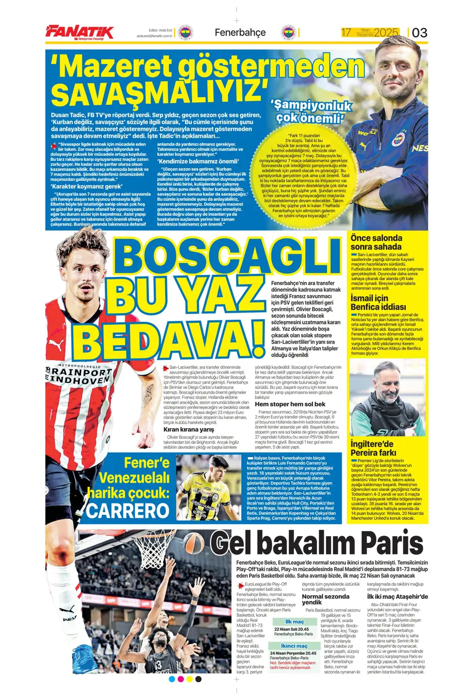 "Fenerbahçe'de büyük temizlik: 7 isim seneye yok" | Sporun manşetleri - 4