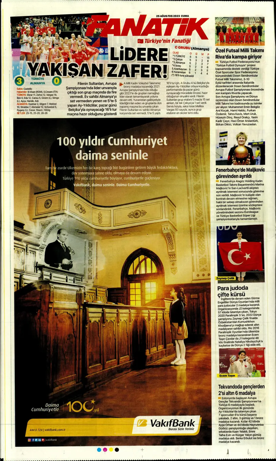 "Fenerbahçe'den 5'i 1 yerde" | Sporun manşetleri (25 Ağustos 2023) - 12