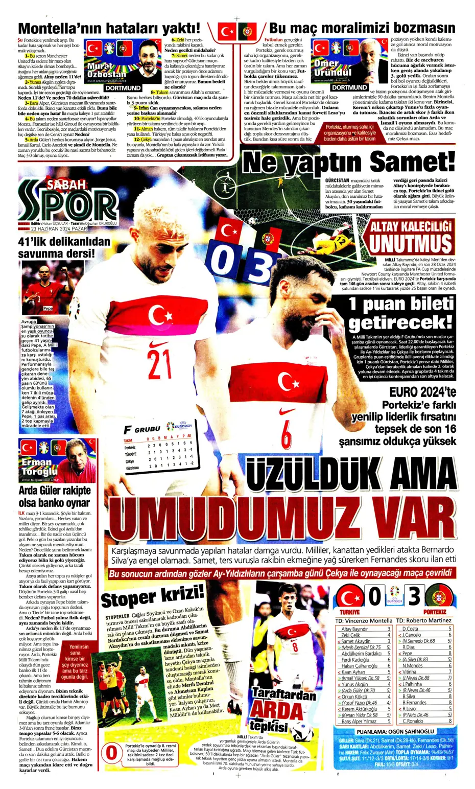 "Liderlik gitti tur elimizde" | Sporun Manşetleri (23 Haziran 2024) - 32