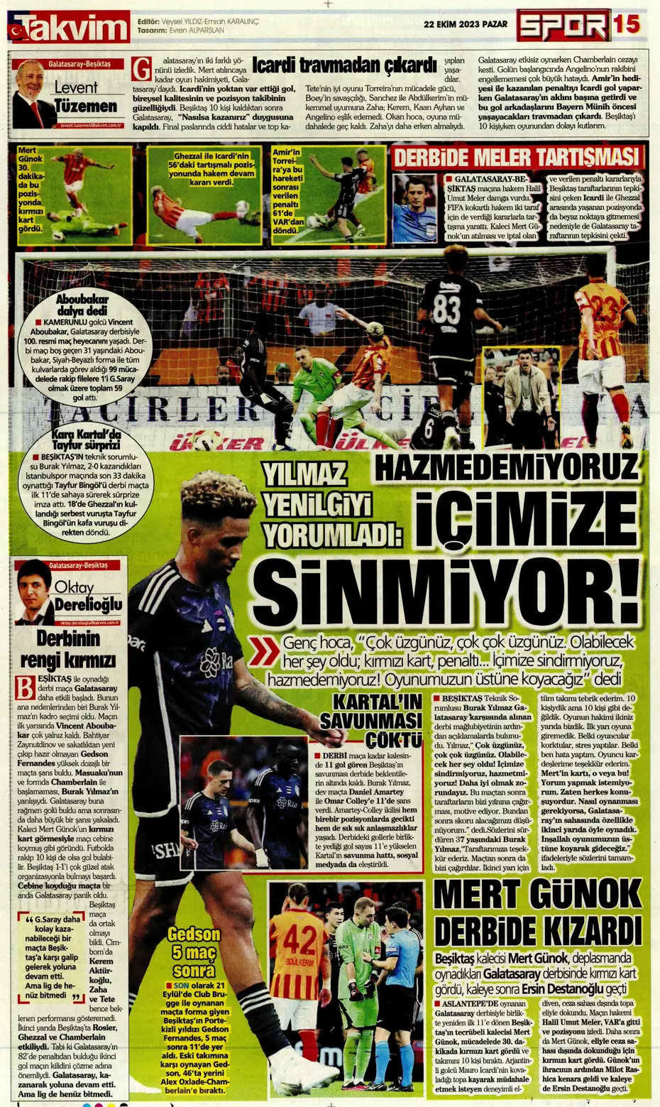 "Derbilerin Aslanı" | Sporun manşetleri (22 Ekim 2023) - 43