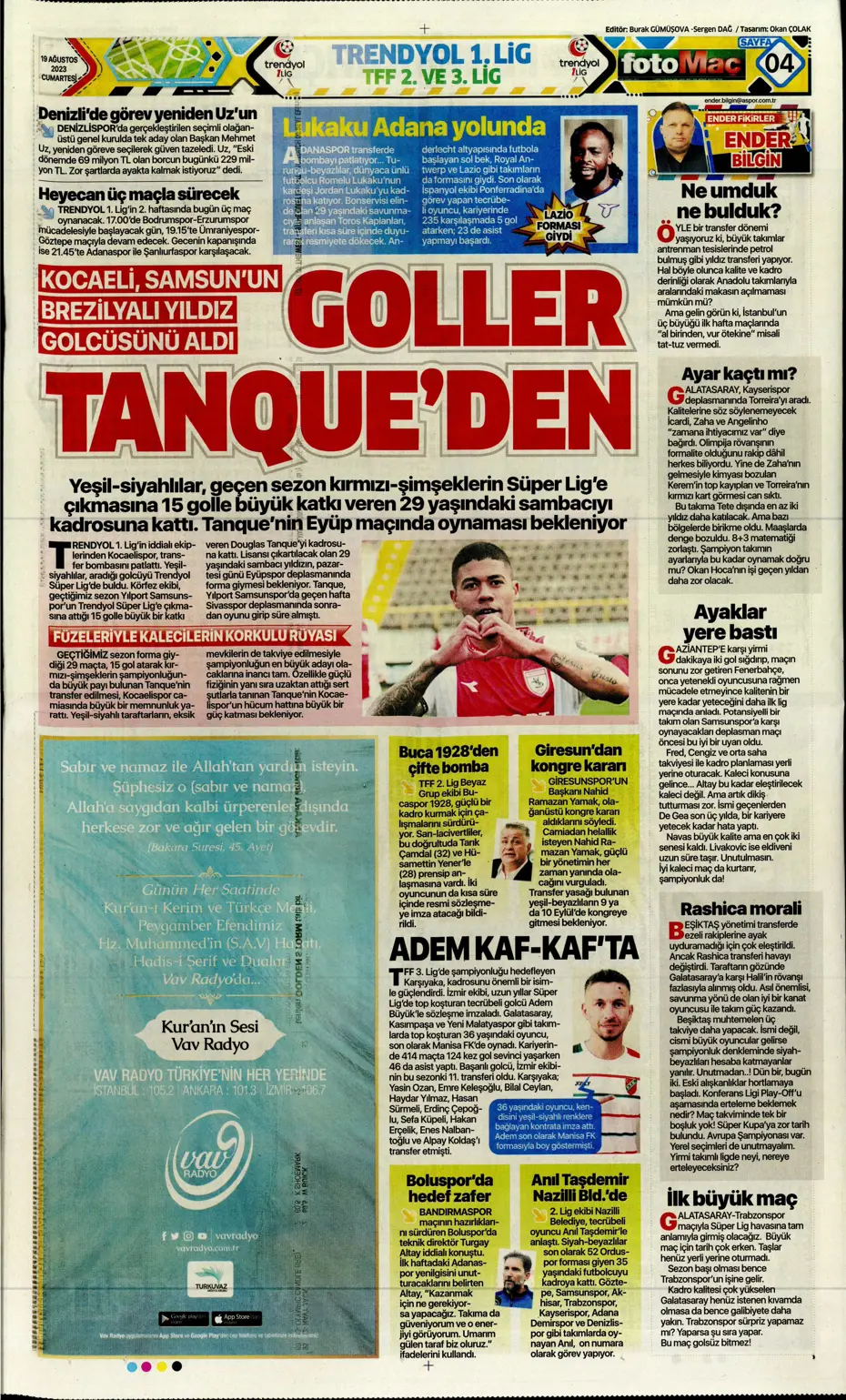 "Ramos'ta büyük kapışma" | Sporun Manşetleri (19 Ağustos 2023) - 13