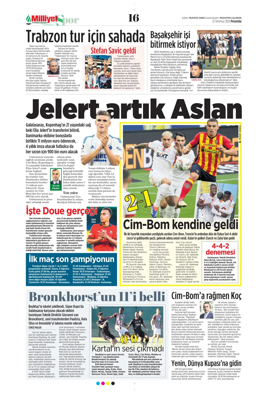 "Fenerbahçe'de sıra geldi orta saha transferine" | Sporun manşetleri - 19 "Fenerbahçe'de sıra geldi orta saha transferine" | Sporun manşetleri - 19
