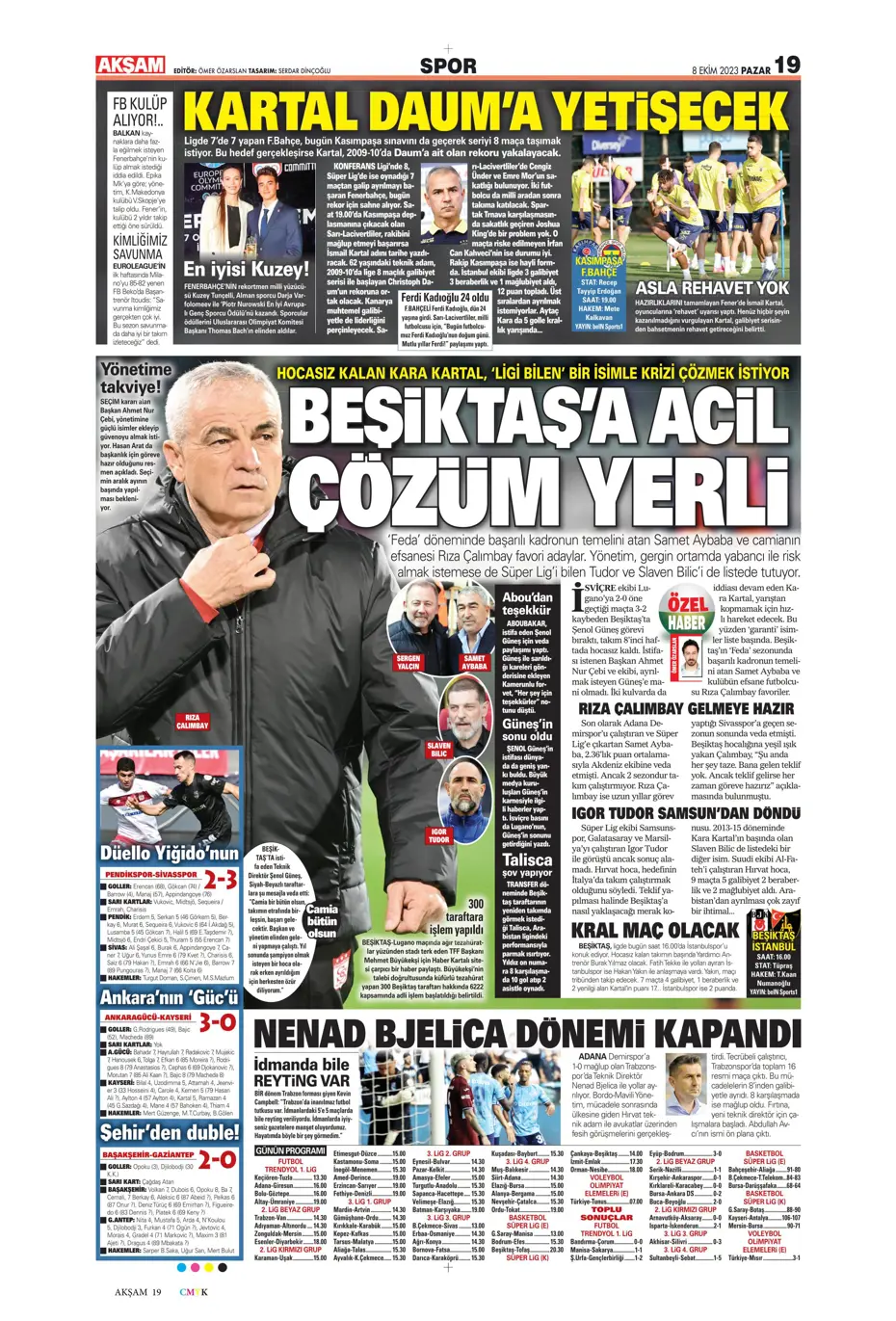 "Bjelica gidiyor, Avcı geliyor" | Sporun manşetleri (8 Ekim 2023) - 2