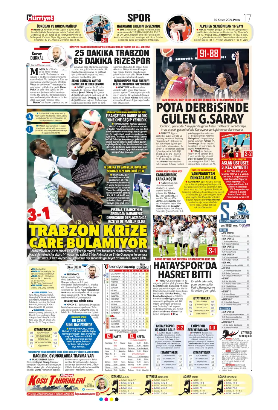 "Cimbom devleri gölgesinde bıraktı" | Sporun manşetleri (10 Kasım 2024) - 15