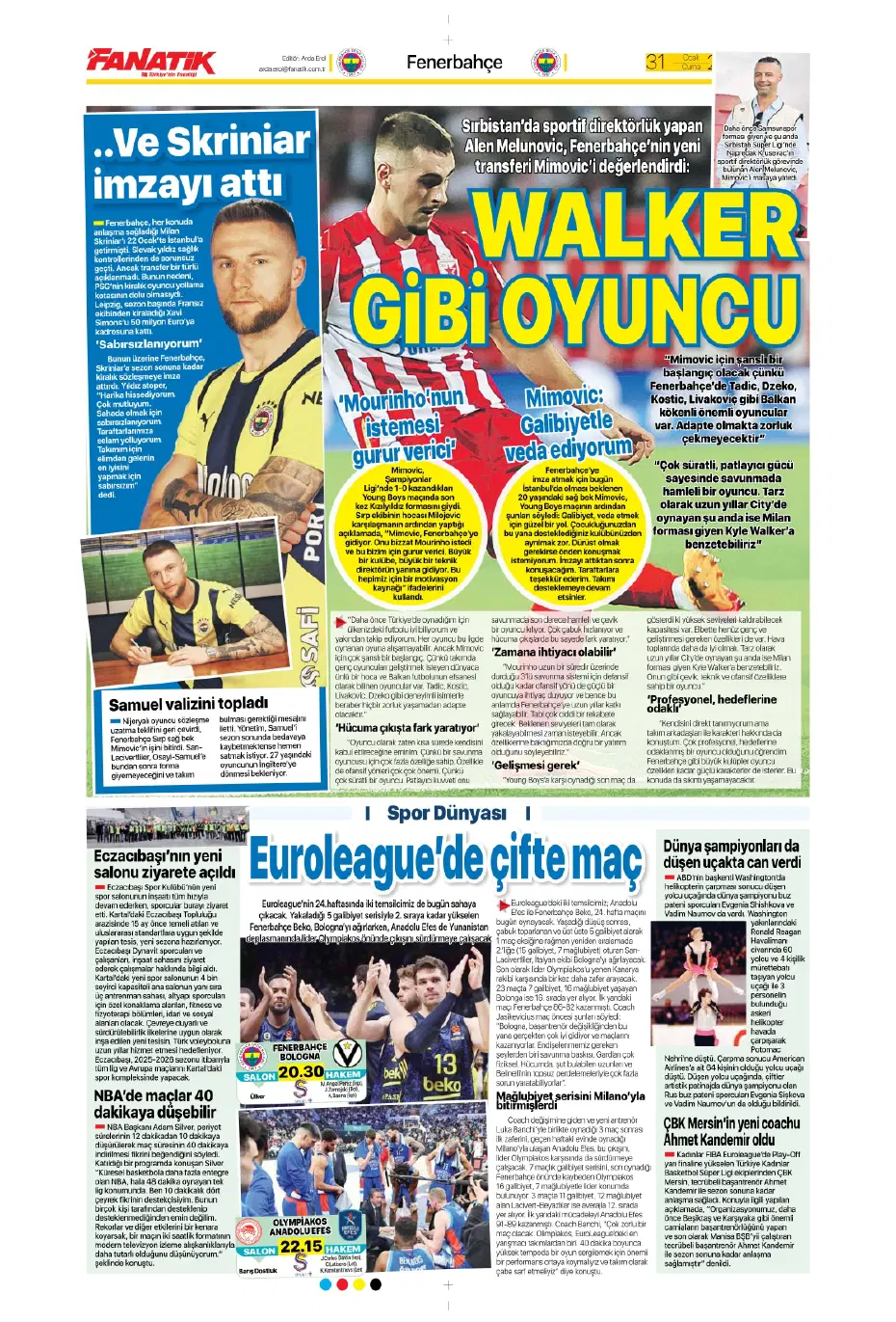"Galatasaray ve Fenerbahçe play, Beşiktaş off" | Sporun manşetleri - 5