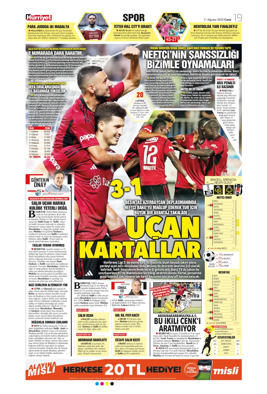 "Cengiz Ünder için yeni görüşme" | Sporun manşetleri (11 Ağustos 2023) - 25 "Cengiz Ünder için yeni görüşme" | Sporun manşetleri (11 Ağustos 2023) - 25