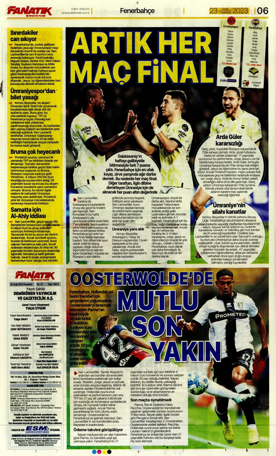 Sporun manşetleri (23 Ocak 2023) - 8