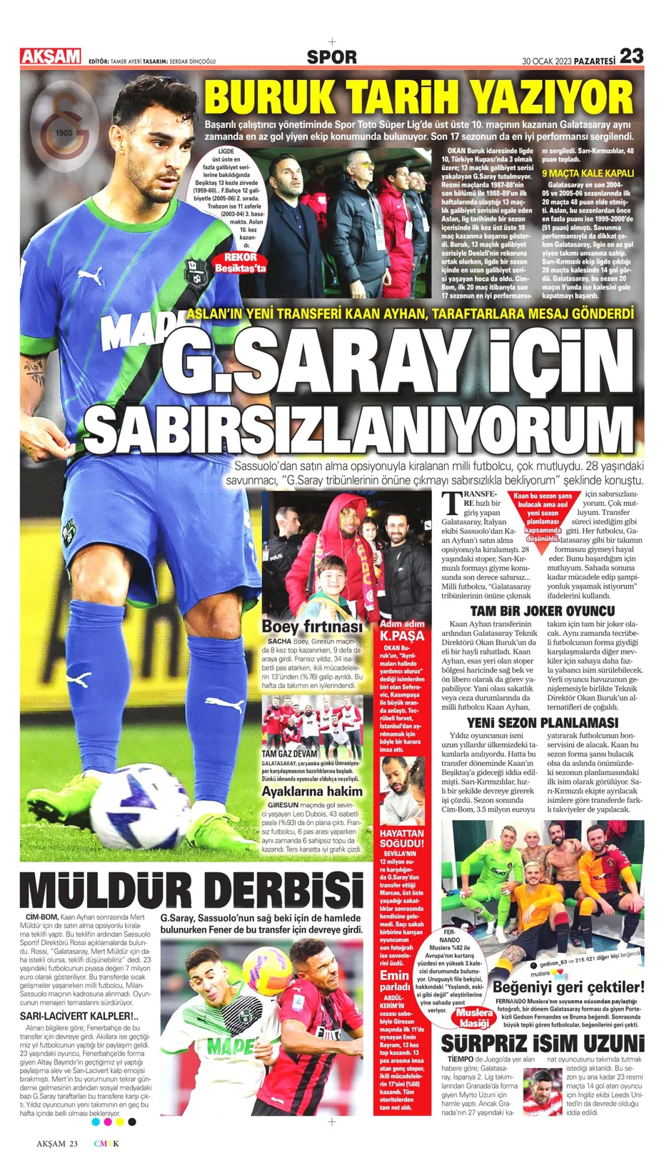 Sporun Manşetleri (30 Ocak 2023) - 1