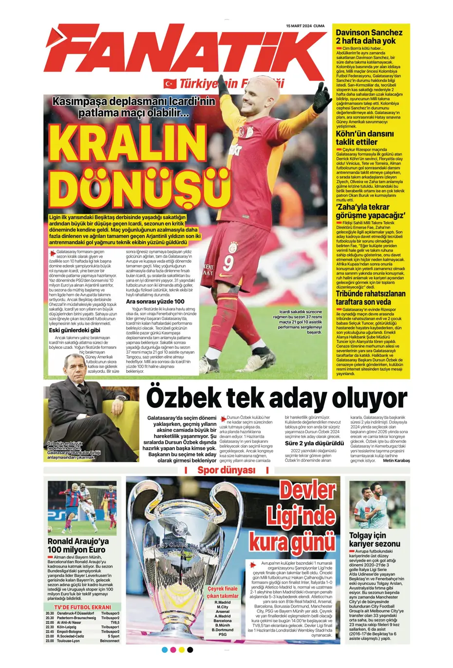 "Atina'ya 4 kaldı" | Sporun manşetleri (15 Mart 2024) - 3 "Atina'ya 4 kaldı" | Sporun manşetleri (15 Mart 2024) - 3