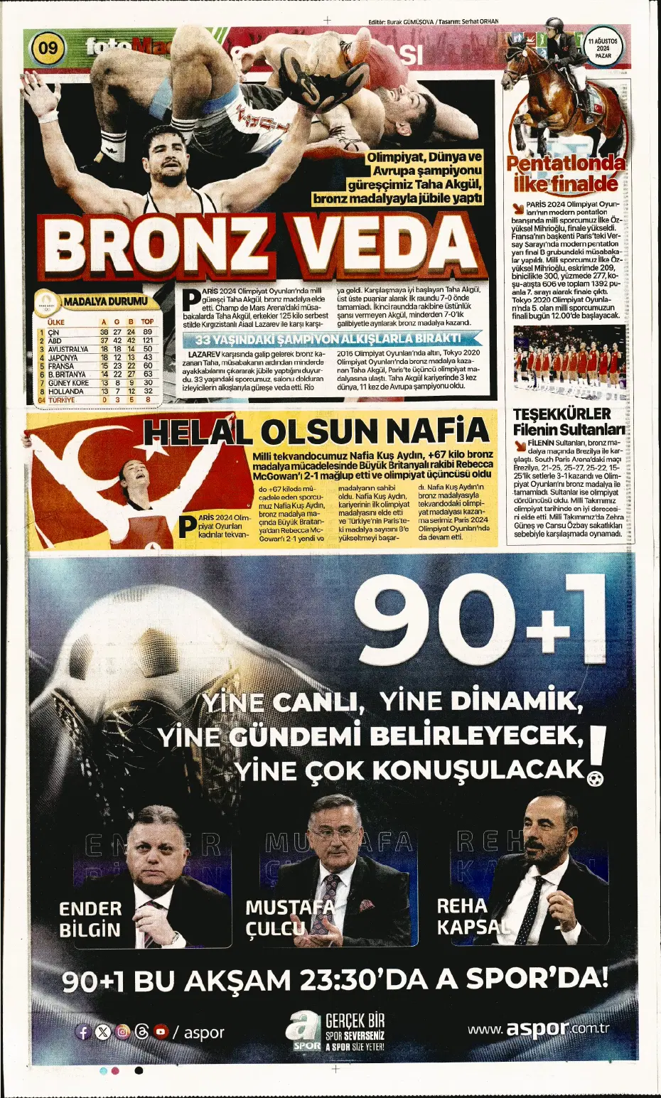"Mou varsa fire yok" | Sporun manşetleri (11 Ağustos 2024) - 13