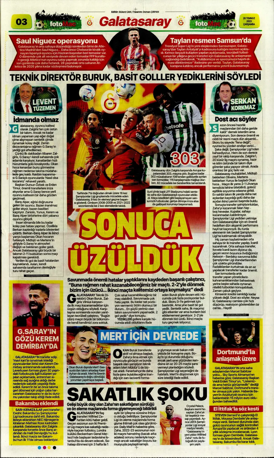 "Beşiktaş'ın istediği Rebic Fenerbahçe'ye" | Sporun manşetleri (26 Temmuz 2023) - 13