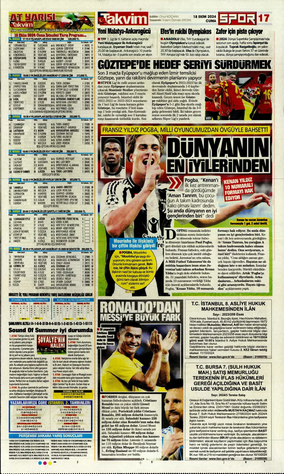 "Fenerbahçe'ye 1 milyar euroluk bomba" | Sporun manşetleri (18 Ekim 2024) - 33