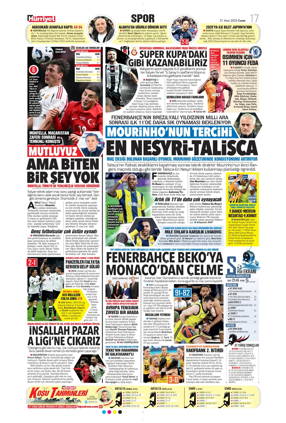 "A sınıfı zafer" | Sporun manşetleri - 21 "A sınıfı zafer" | Sporun manşetleri - 21
