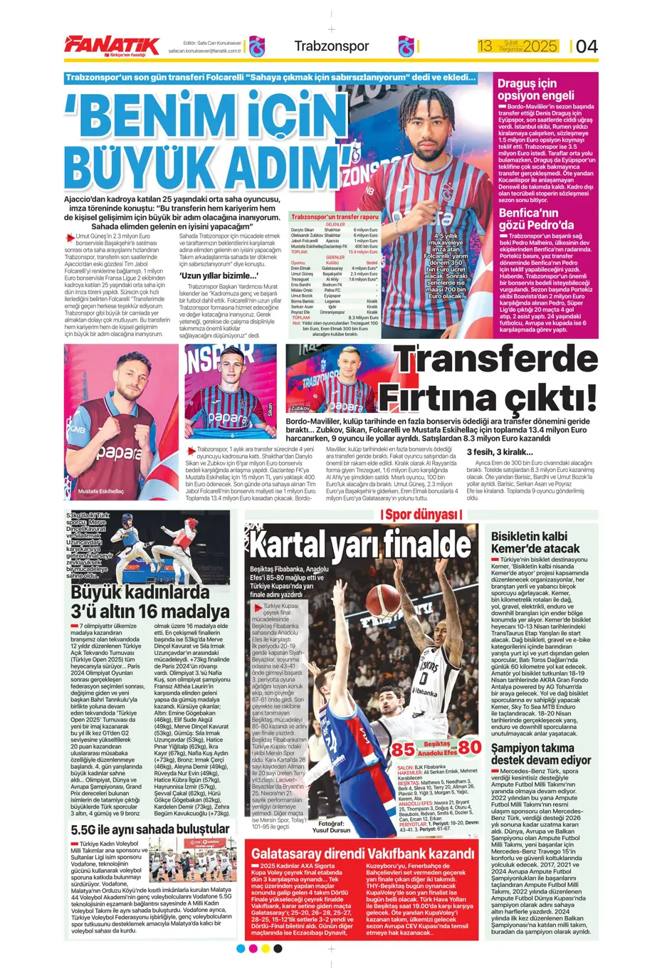 "Bugün vur, haftaya tur" | Sporun manşetleri - 7