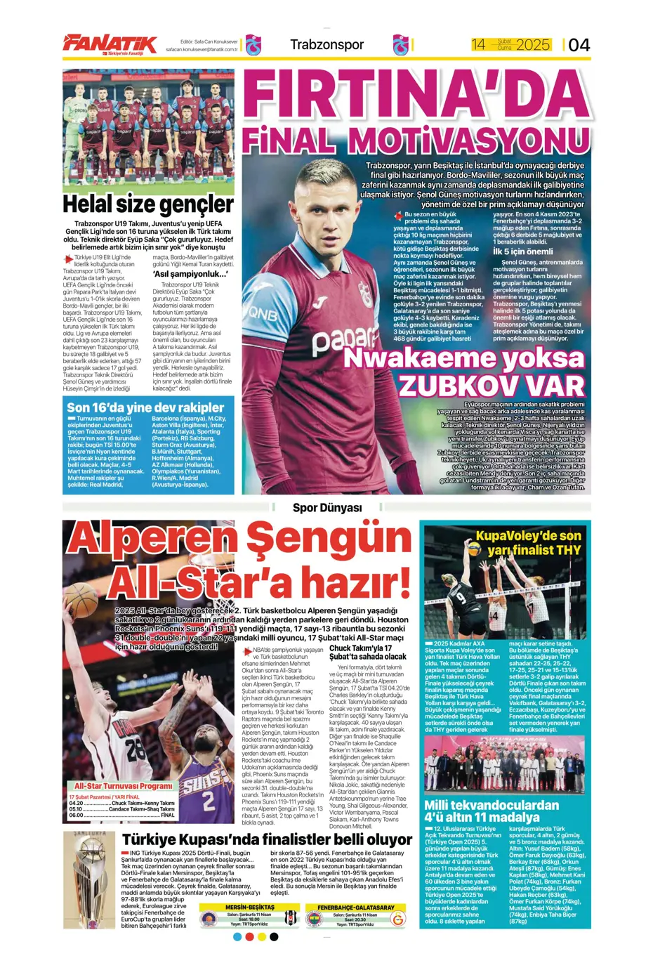 "Galatasaray'ın Avrupa AZabı" | Sporun manşetleri - 8 "Galatasaray'ın Avrupa AZabı" | Sporun manşetleri - 8