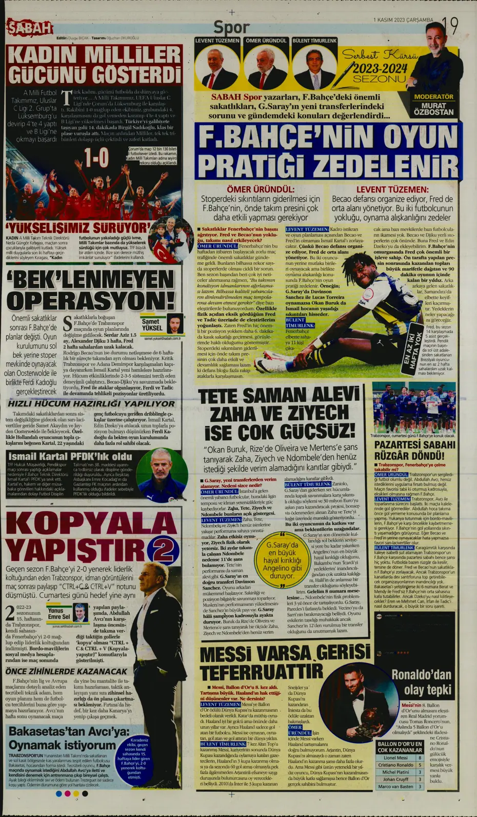 "Krunic Fenerbahçe'ye kaldı" | Sporun manşetleri (1 Kasım 2023) - 29