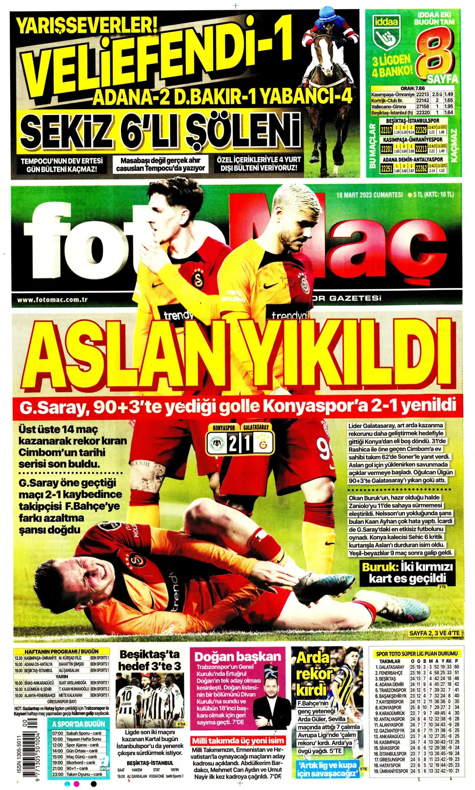 "Aslan yıkıldı" - Gazete manşetleri (18 Mart 2023) - 11