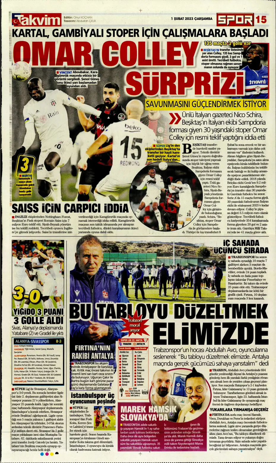 Sporun Manşetleri (1 Şubat 2023) - 37