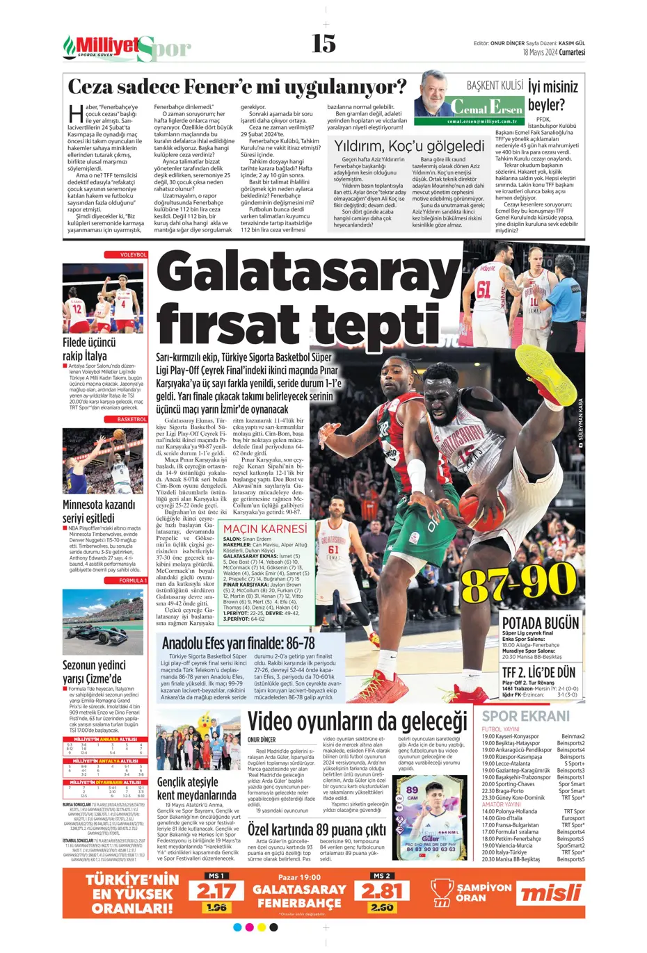 "Süper Lig'de cumartesi ateşi" | Sporun Manşetleri - 20 "Süper Lig'de cumartesi ateşi" | Sporun Manşetleri - 20