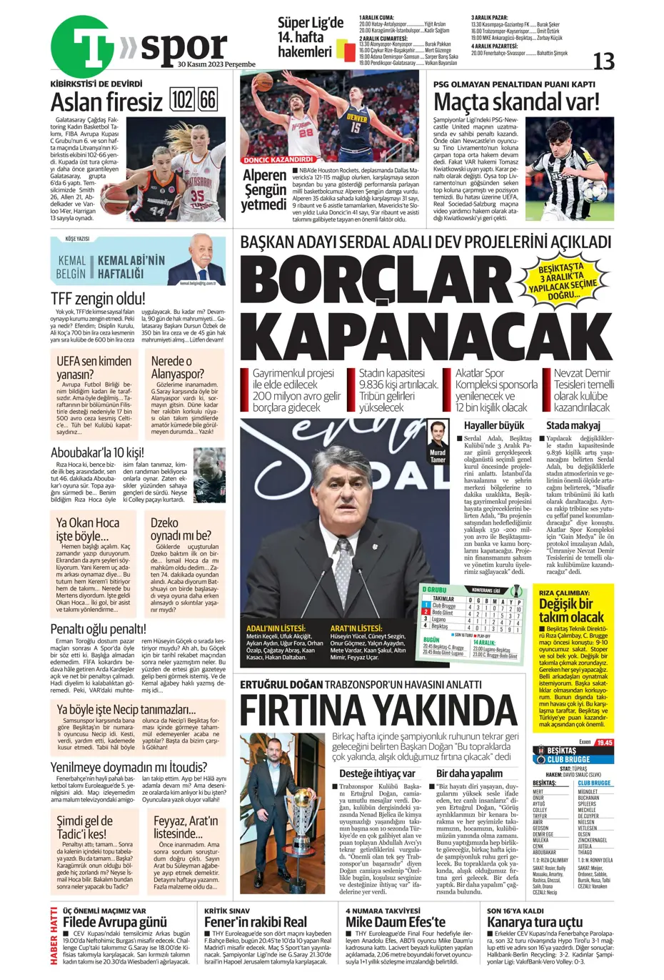 "Çok büyüksün Hakim Bey" | Sporun manşetleri (30 Kasım 2023) - 40