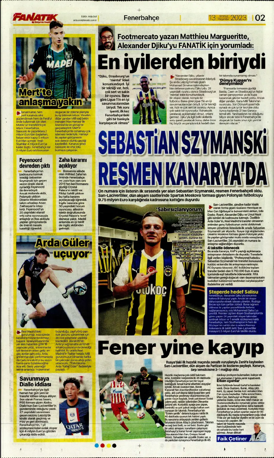 "Aslan Thiago" | Sporun manşetleri (13 Temmuz 2023) - 4
