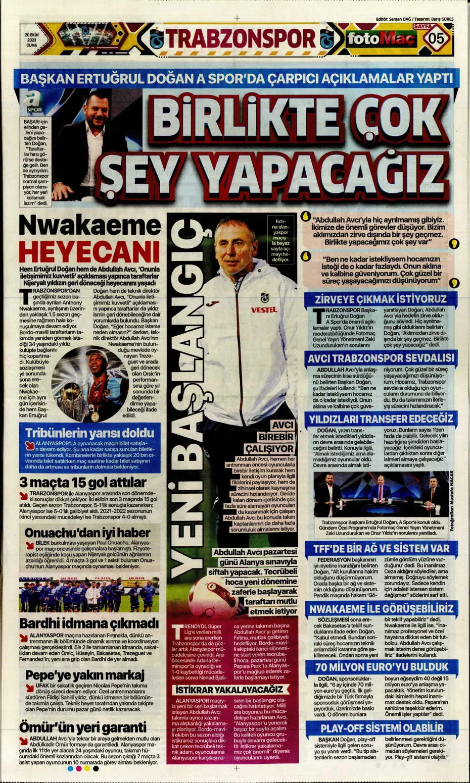 "Derbinin kilidini açacak anahtarlar" | Sporun manşetleri (20 Ekim 2023) - 14