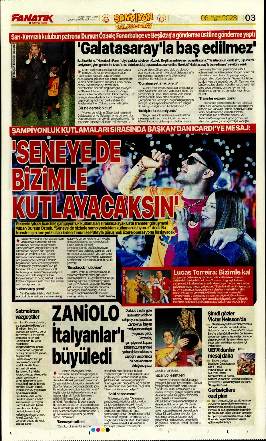 "Devler Ligi'ne süper Aslan" | Sporun manşetleri (6 Haziran 2023) - 3