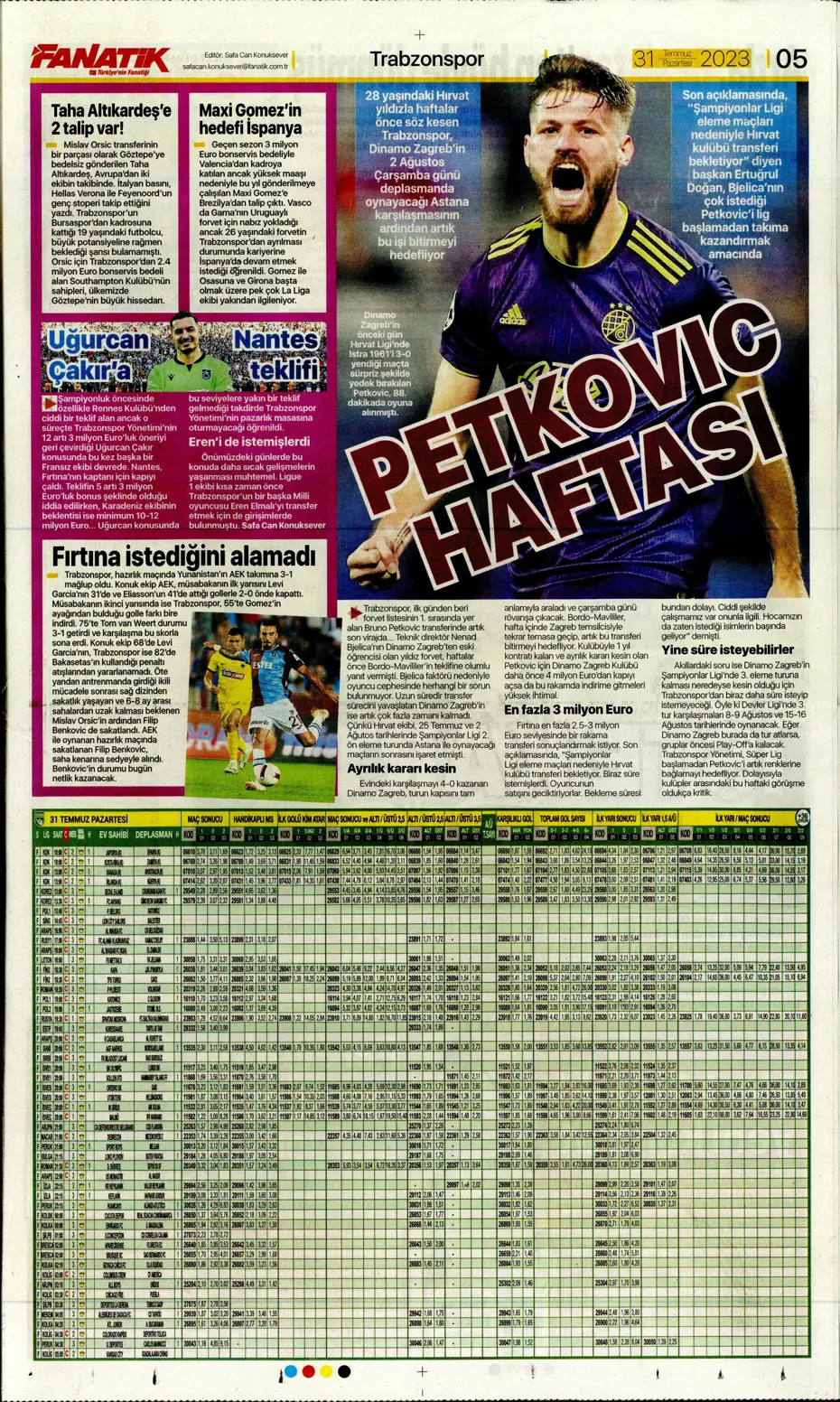 "Zaha'nın rövanşı Felix" | Sporun Manşetleri (31 Temmuz 2023) - 8