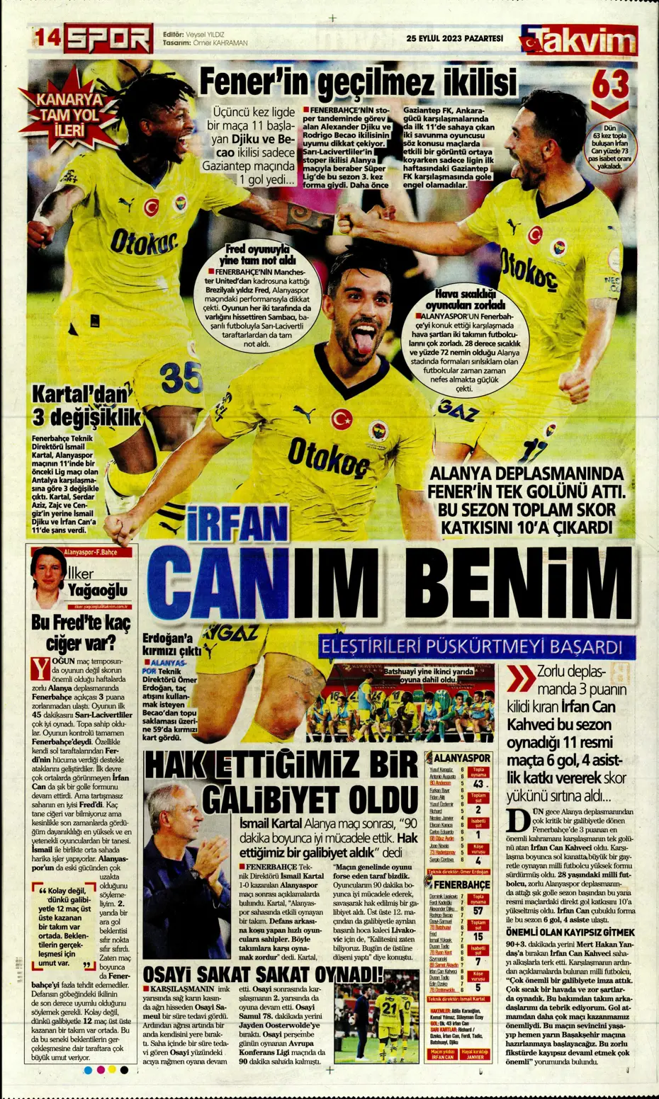 "Hesaplar Kahveci'den" | Sporun manşetleri (25 Eylül 2023) - 42