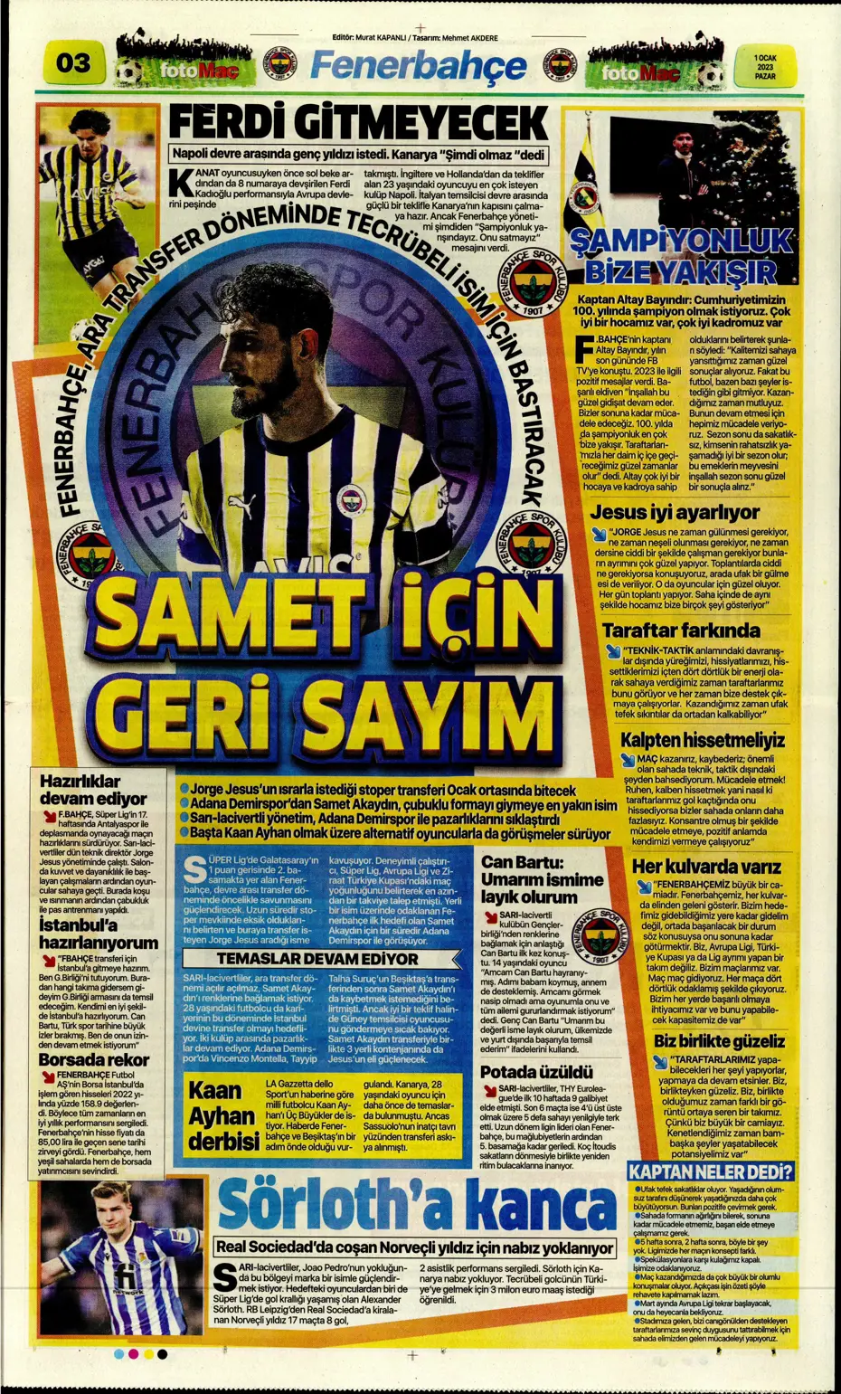 Sporun Manşetleri (1 Ocak 2023) - 14