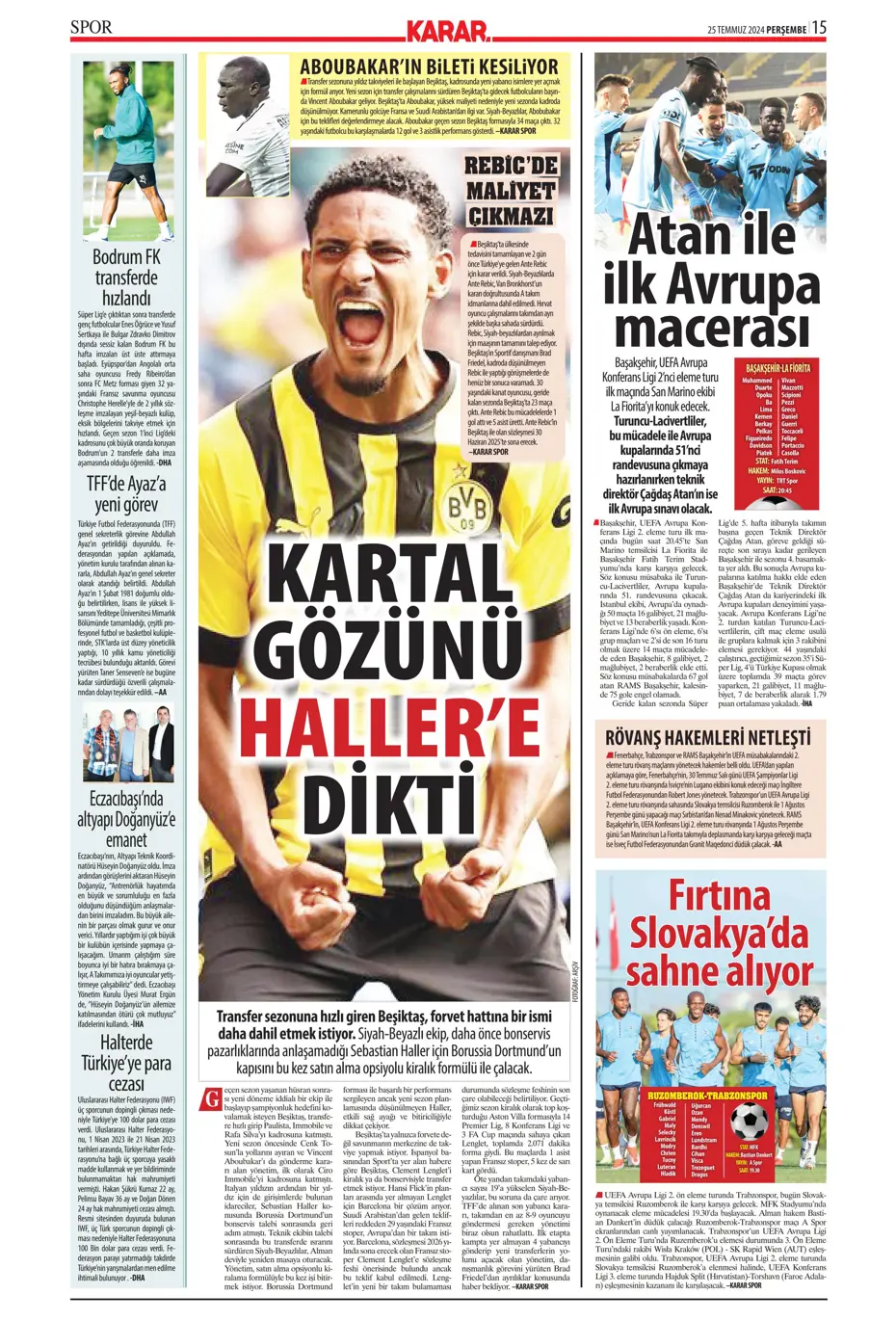 "Fenerbahçe'de sıra geldi orta saha transferine" | Sporun manşetleri - 20 "Fenerbahçe'de sıra geldi orta saha transferine" | Sporun manşetleri - 20