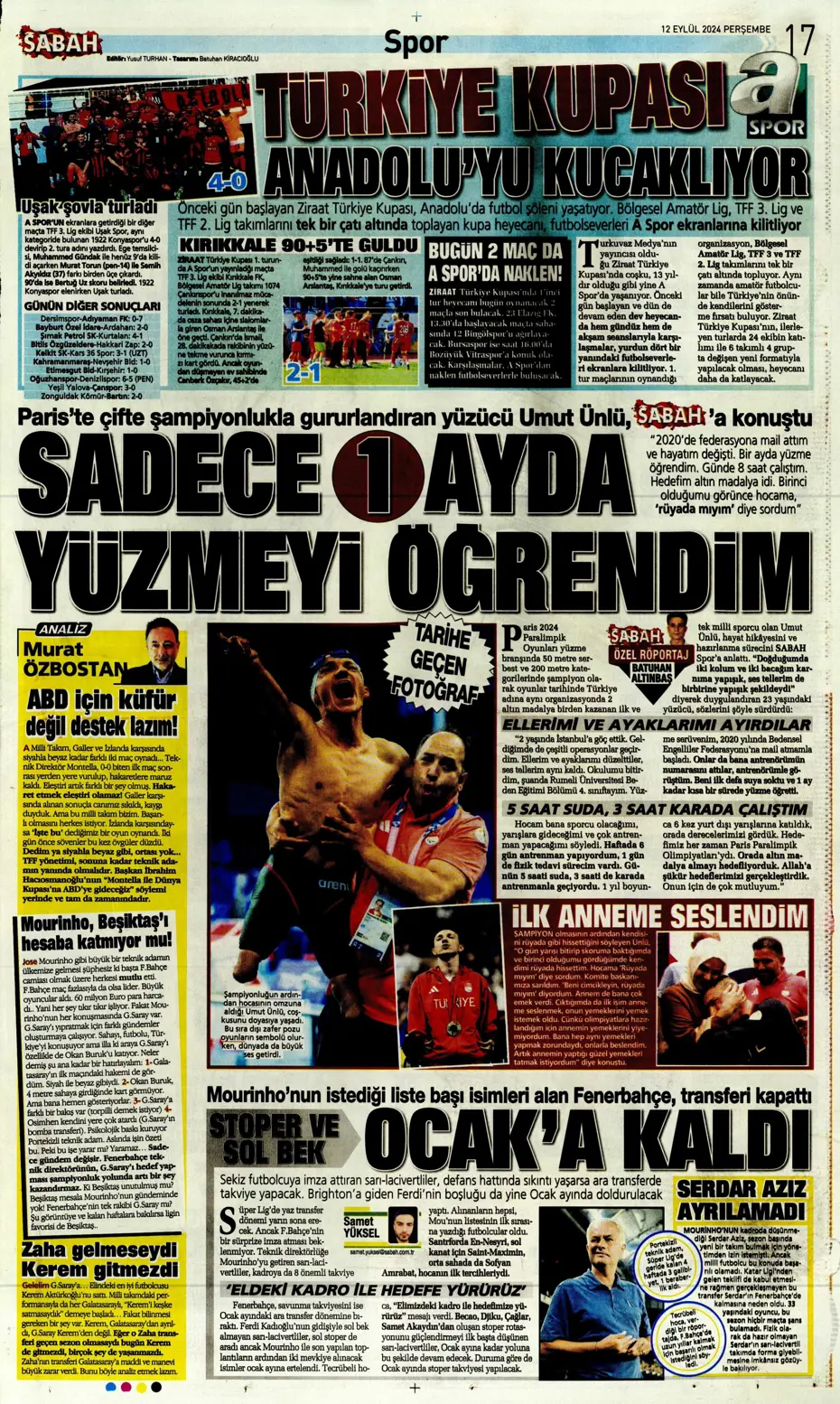 "12 milyon Euro'ya Cim Bom'da" | Sporun manşetleri (12 Eylül 2024) - 26 "12 milyon Euro'ya Cim Bom'da" | Sporun manşetleri (12 Eylül 2024) - 26