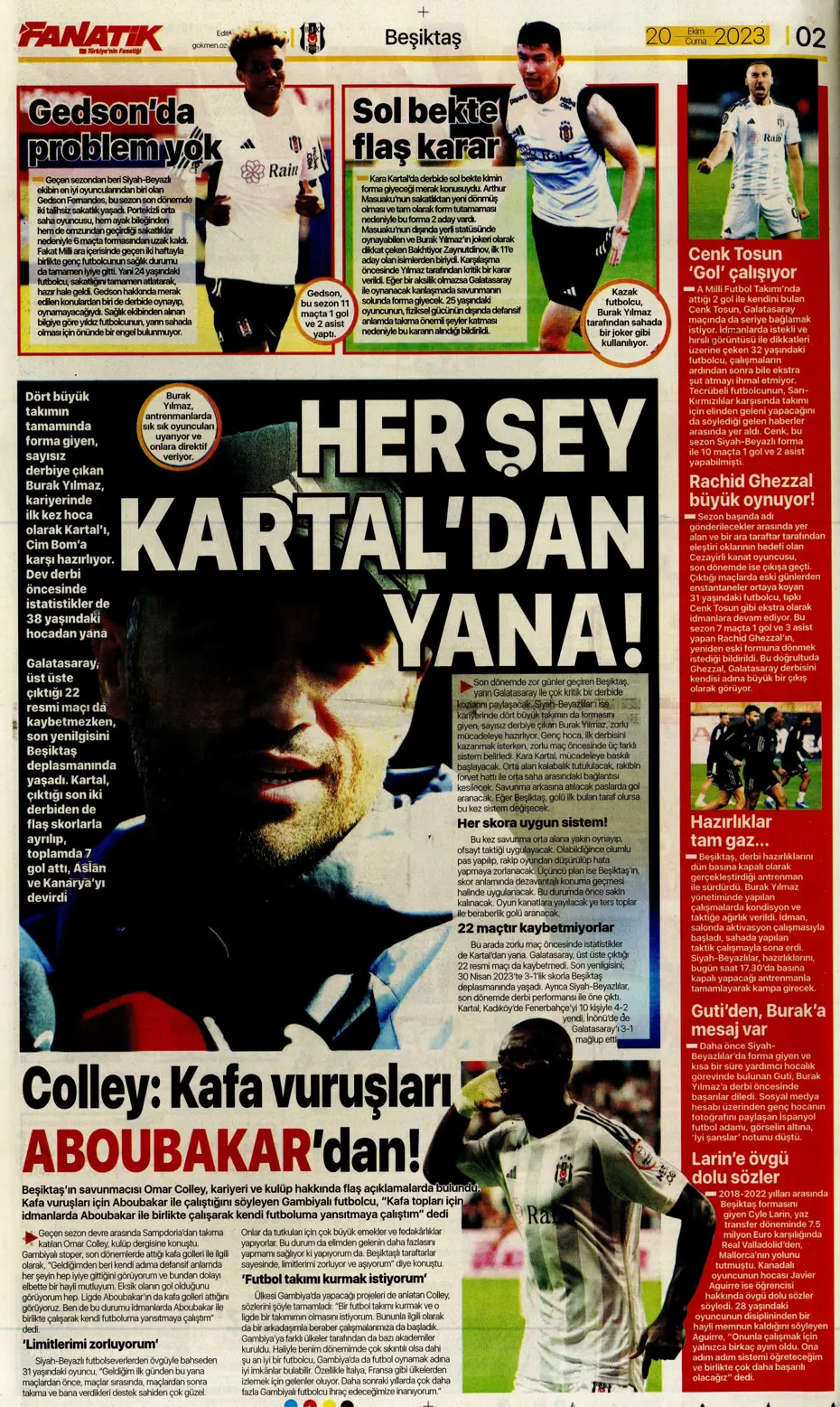 "Derbinin kilidini açacak anahtarlar" | Sporun manşetleri (20 Ekim 2023) - 6