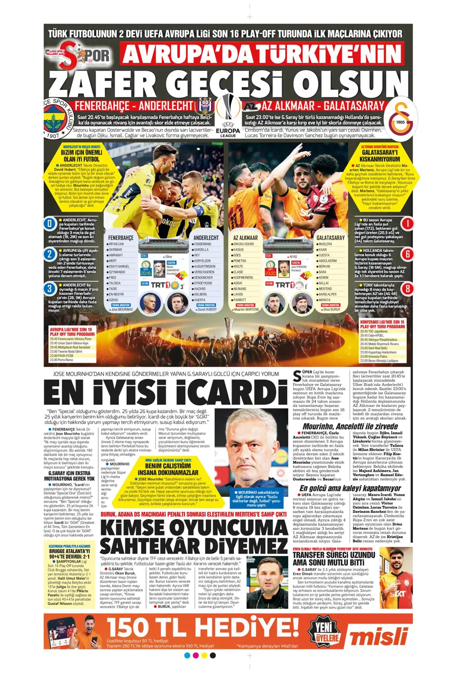 "Bugün vur, haftaya tur" | Sporun manşetleri - 17