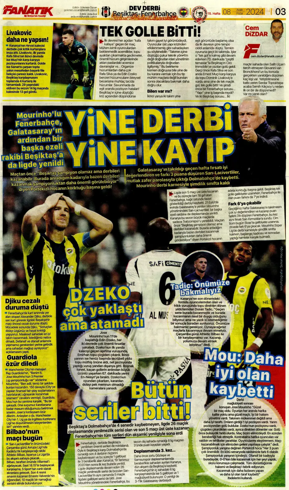 "Derbider Mourinho" | Sporun manşetleri - 5 "Derbider Mourinho" | Sporun manşetleri - 5