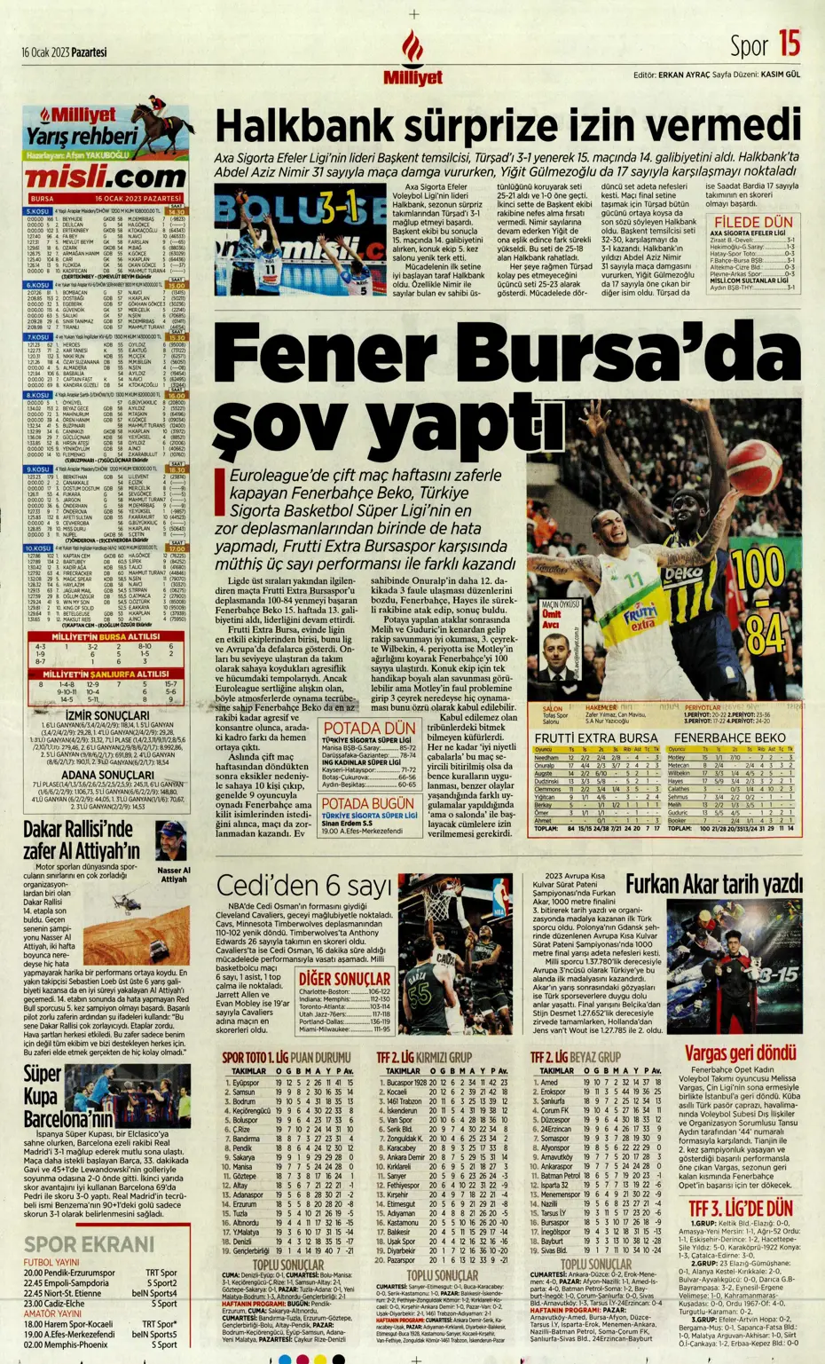 Sporun Manşetleri (16 Ocak 2023) - 26