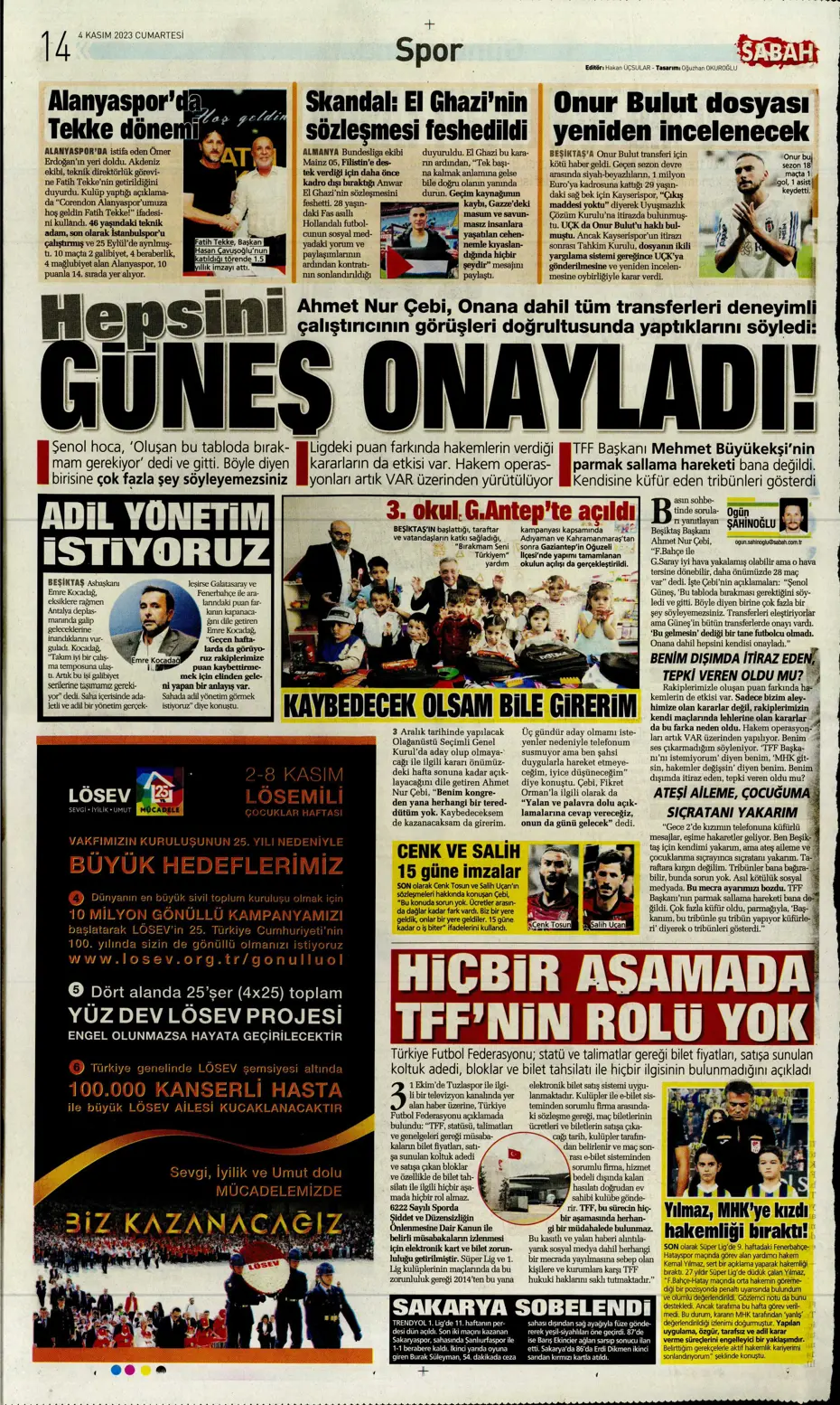 "Derbinin şifresi ilk çeyrek" | Sporun manşetleri (4 Kasım 2023) - 26