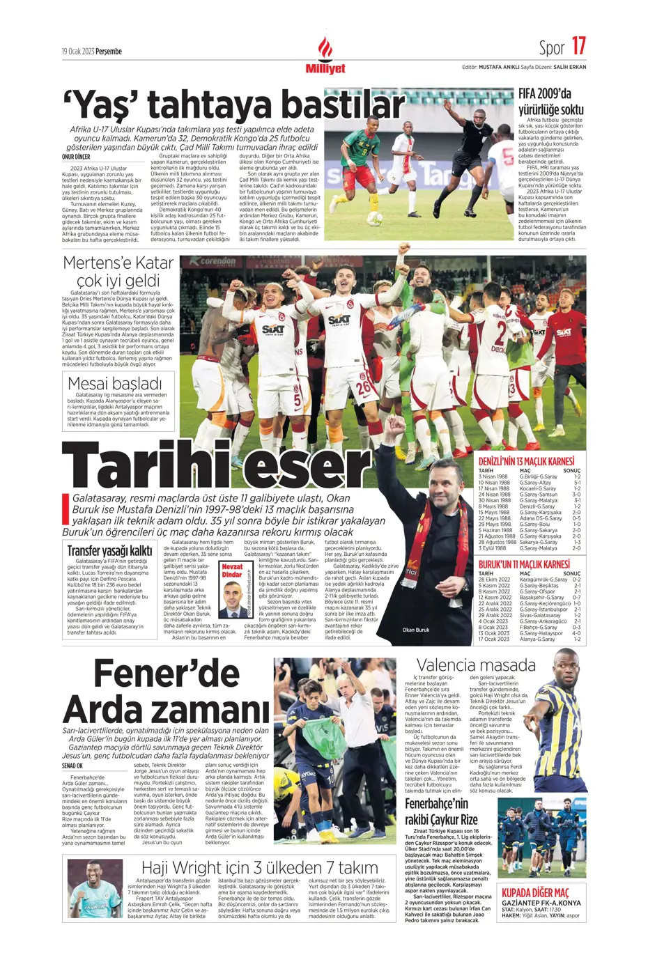 Sporun Manşetleri (19 Ocak 2023) - 18