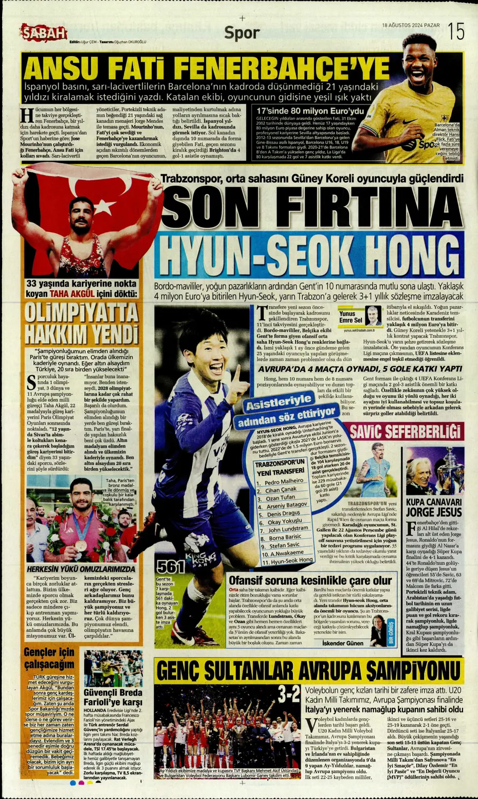 "Aslan'da Ziyech bilmecesi" | Sporun manşetleri (18 Ağustos 2024) - 30 "Aslan'da Ziyech bilmecesi" | Sporun manşetleri (18 Ağustos 2024) - 30